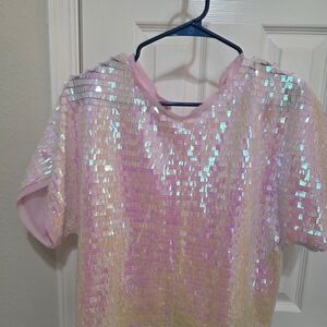 Glam Pink Sequin Blouse